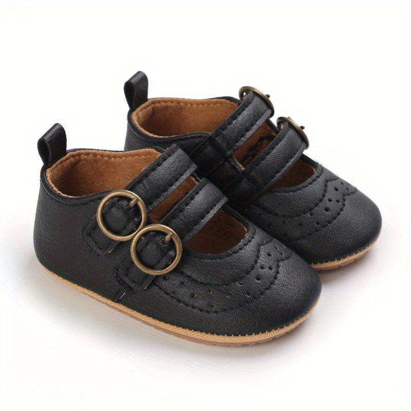 Baby Girl Shoes Mary Jane Flats Soft Sole Non-slip Hook And Loop Fastener Princess Shoes Toddler Shoes