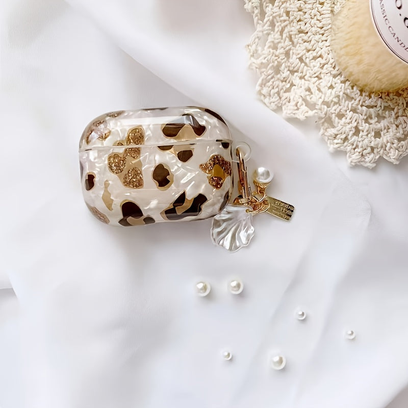 Stylish Leopard Print Earphone Sleeve with Hanging Chain - Perfect for Airpod1/2!