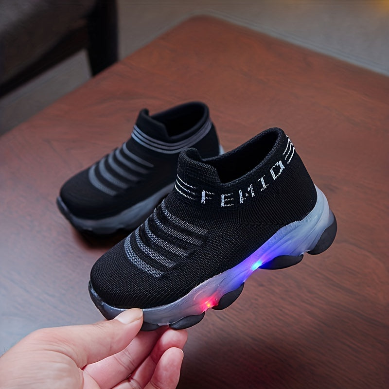 Boys' and Girls' Casual Sports Shoes, Dual-Color Gradient Dad Sneakers, Breathable Lightweight White Canvas Shoes for Students