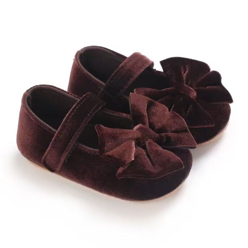 Baby Girls Mary Jane Flats With Bowknot First Walker Shoes Crib Shoes Princess Wedding Party Christmas Dress Shoes