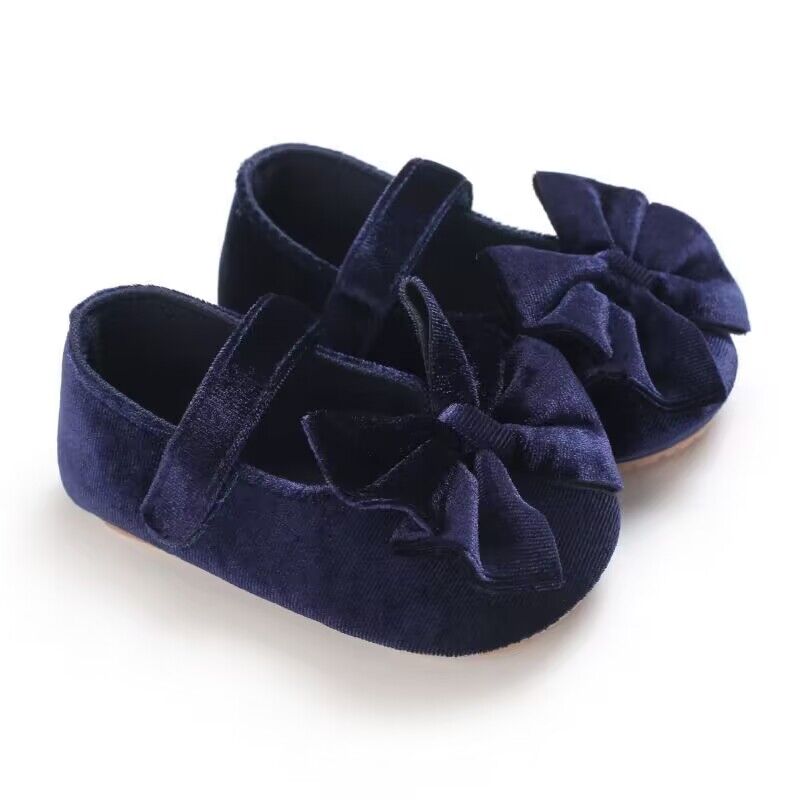 Baby Girls Mary Jane Flats With Bowknot First Walker Shoes Crib Shoes Princess Wedding Party Christmas Dress Shoes