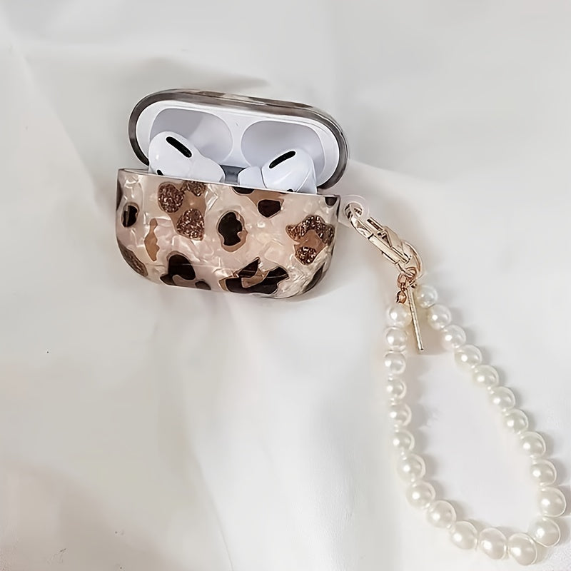 Stylish Leopard Print Earphone Sleeve with Hanging Chain - Perfect for Airpod1/2!