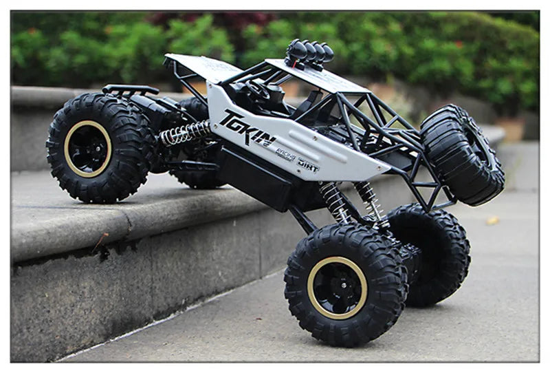 Alloy 4WD RC Car With Led Lights 2.4G Radio Remote Control Cars Off-road Vehicle Control Trucks Boys Toys for Children