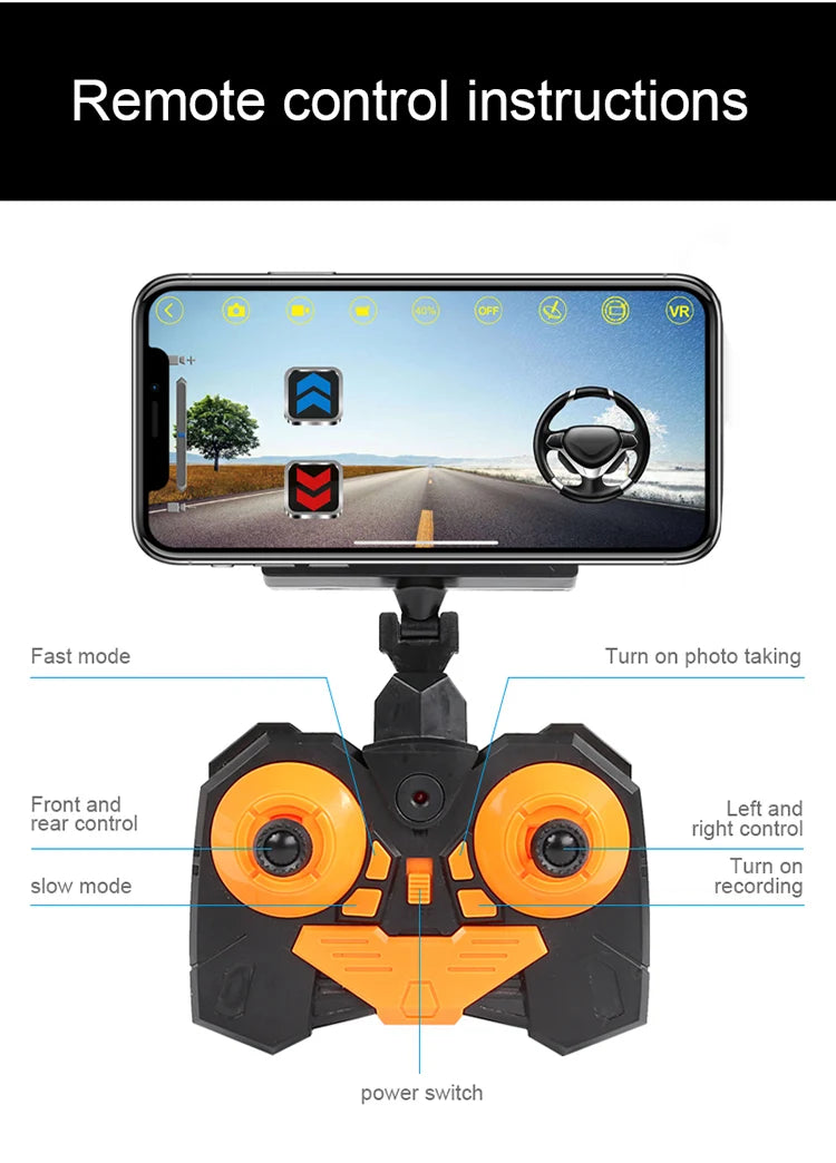 2.4Ghz Remote Control Car with Camera WiFi 720P HD FPV Camera,  1/18 Scale -Road Stunt Rc Car Gesture Rc Car