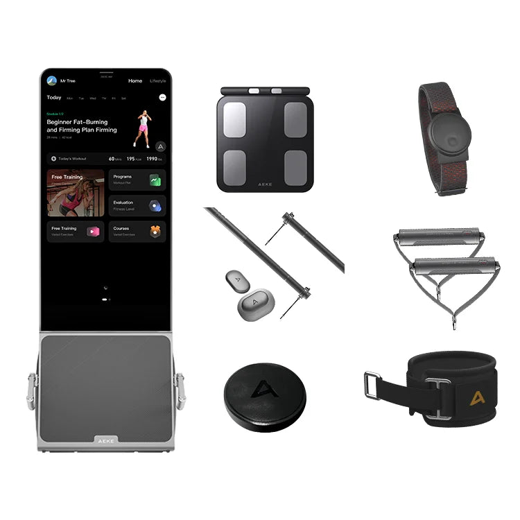 AEKE Corporate Commercial Use Smart Home Gym Multi-Station Cable Crossover Exercise Set with Aluminum Alloy for Body Building