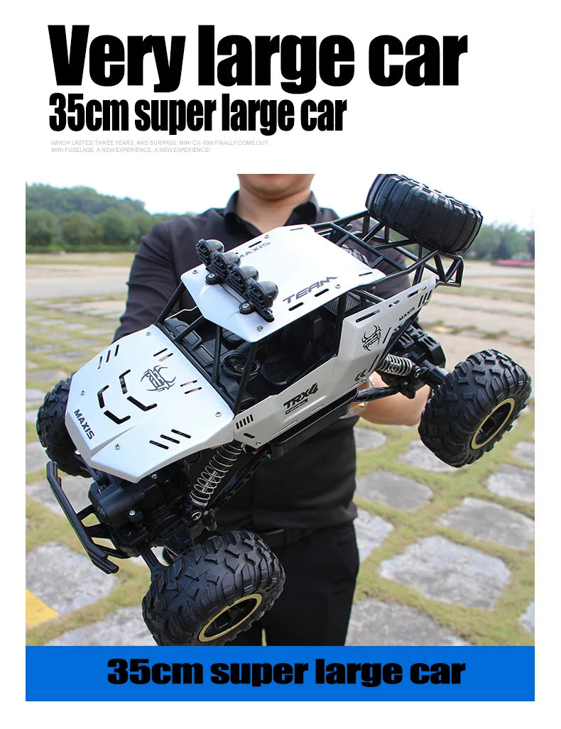 Alloy 4WD RC Car With Led Lights 2.4G Radio Remote Control Cars Off-road Vehicle Control Trucks Boys Toys for Children