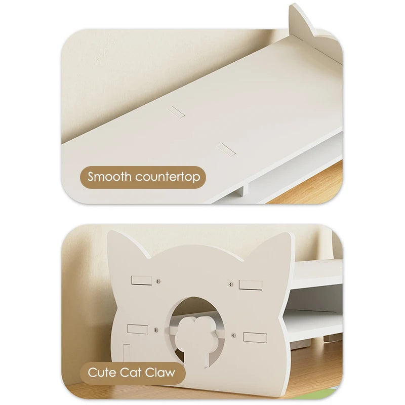 Desk Monitor Holder Elevated Computer Monitor Screen Stand Rack Desktop Storage Holder Reduce Neck Strain For Game Office