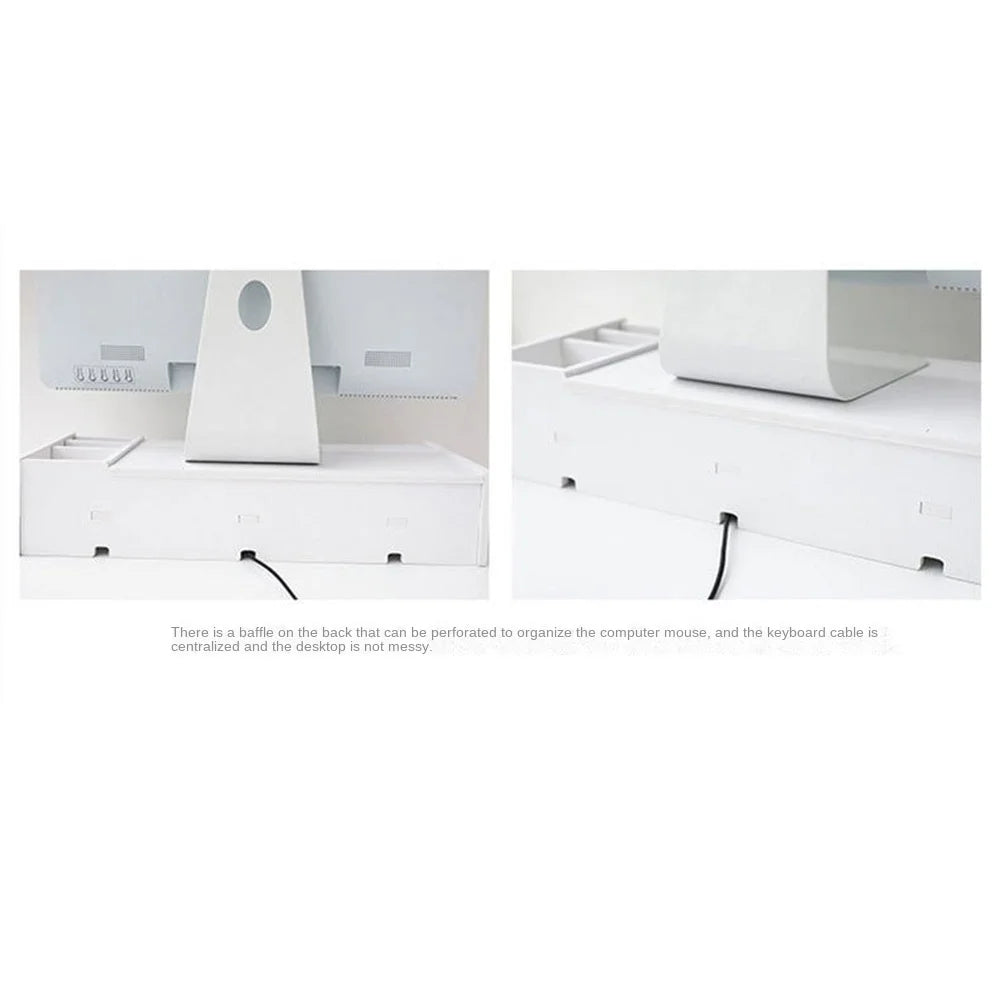 Desktop Computer Monitor Stand Modern Design Multi Compartment Laptop Heightening Holder for Home School Office Desktop Shelf