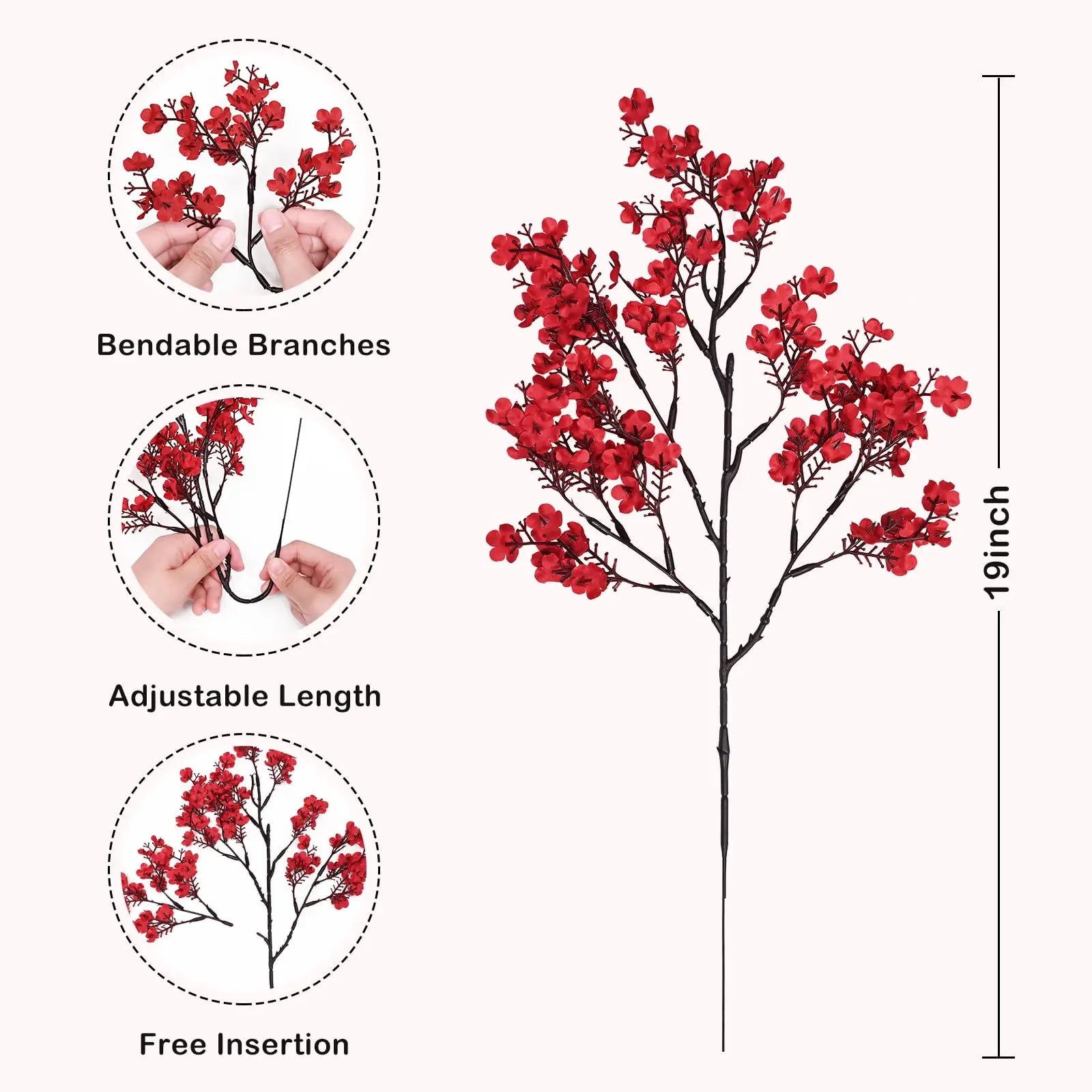 3/1Pcs Fall Babys Breath Artificial Flowers Fake Plants for Home Wedding Centerpiece Table Thanksgiving Party Autumn Decorations