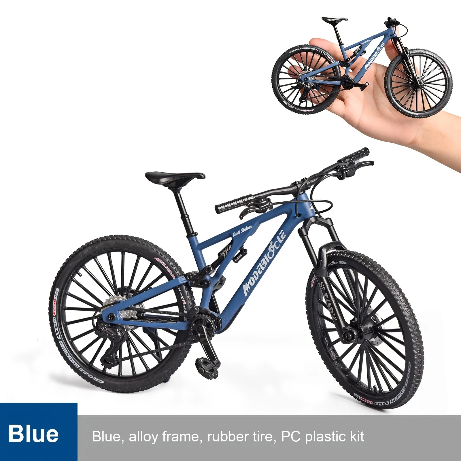 1:6 Scale Alloy Mountain Bike Model Realistic Gear Toy with Front & Rear Shock Absorbers Christmas Gifts for Bicycle Enthusiasts