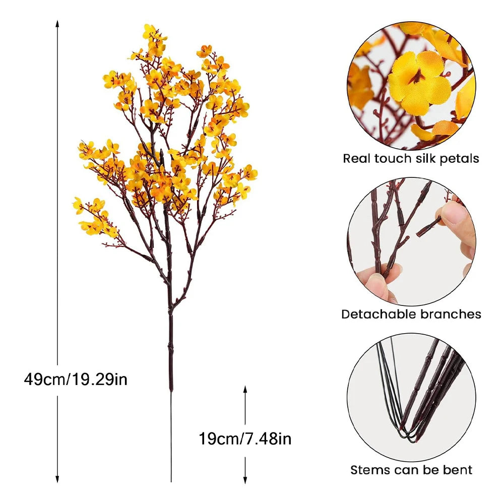 3/1Pcs Fall Babys Breath Artificial Flowers Fake Plants for Home Wedding Centerpiece Table Thanksgiving Party Autumn Decorations