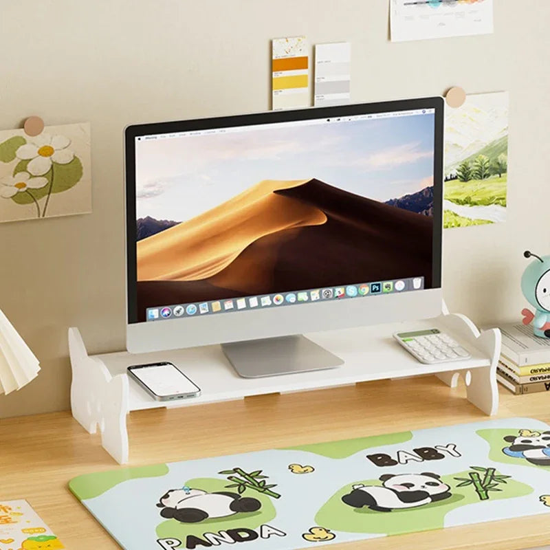 Desk Monitor Holder Elevated Computer Monitor Screen Stand Rack Desktop Storage Holder Reduce Neck Strain For Game Office