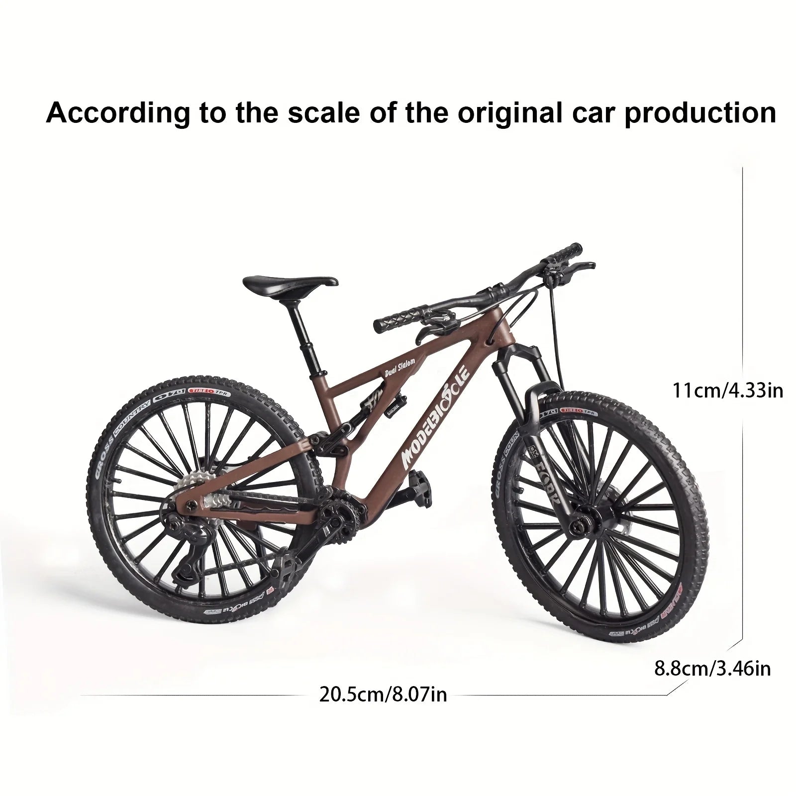 1:6 Scale Alloy Mountain Bike Model Realistic Gear Toy with Front & Rear Shock Absorbers Christmas Gifts for Bicycle Enthusiasts