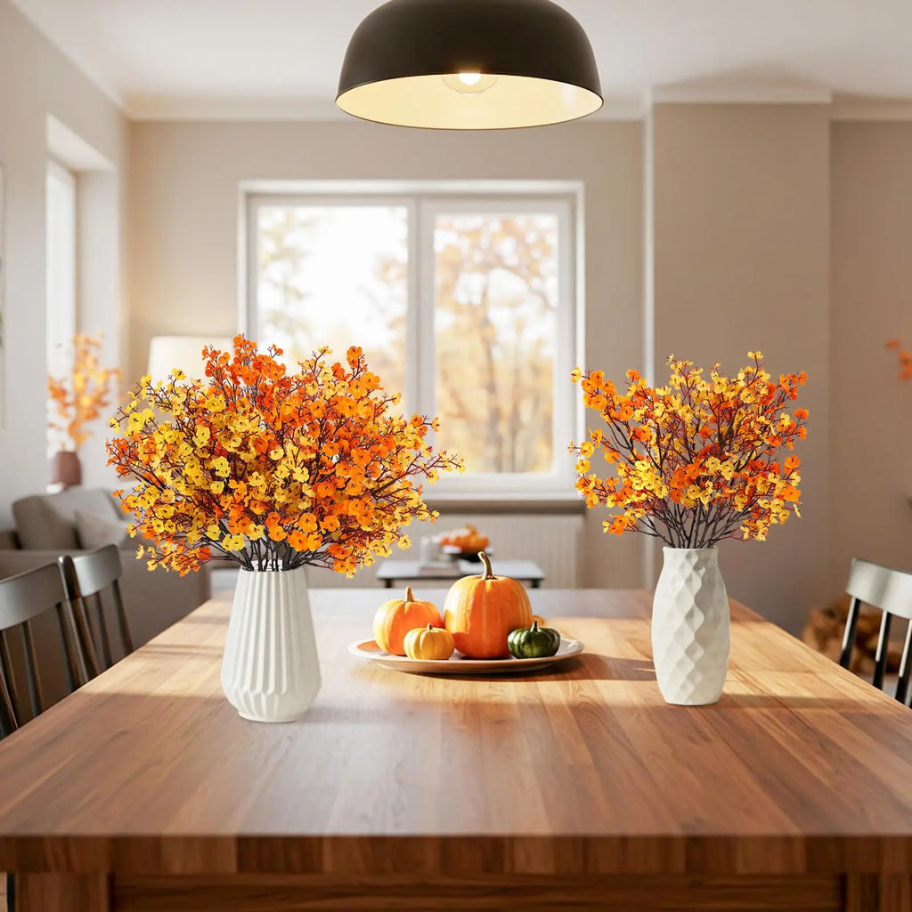3/1Pcs Fall Babys Breath Artificial Flowers Fake Plants for Home Wedding Centerpiece Table Thanksgiving Party Autumn Decorations