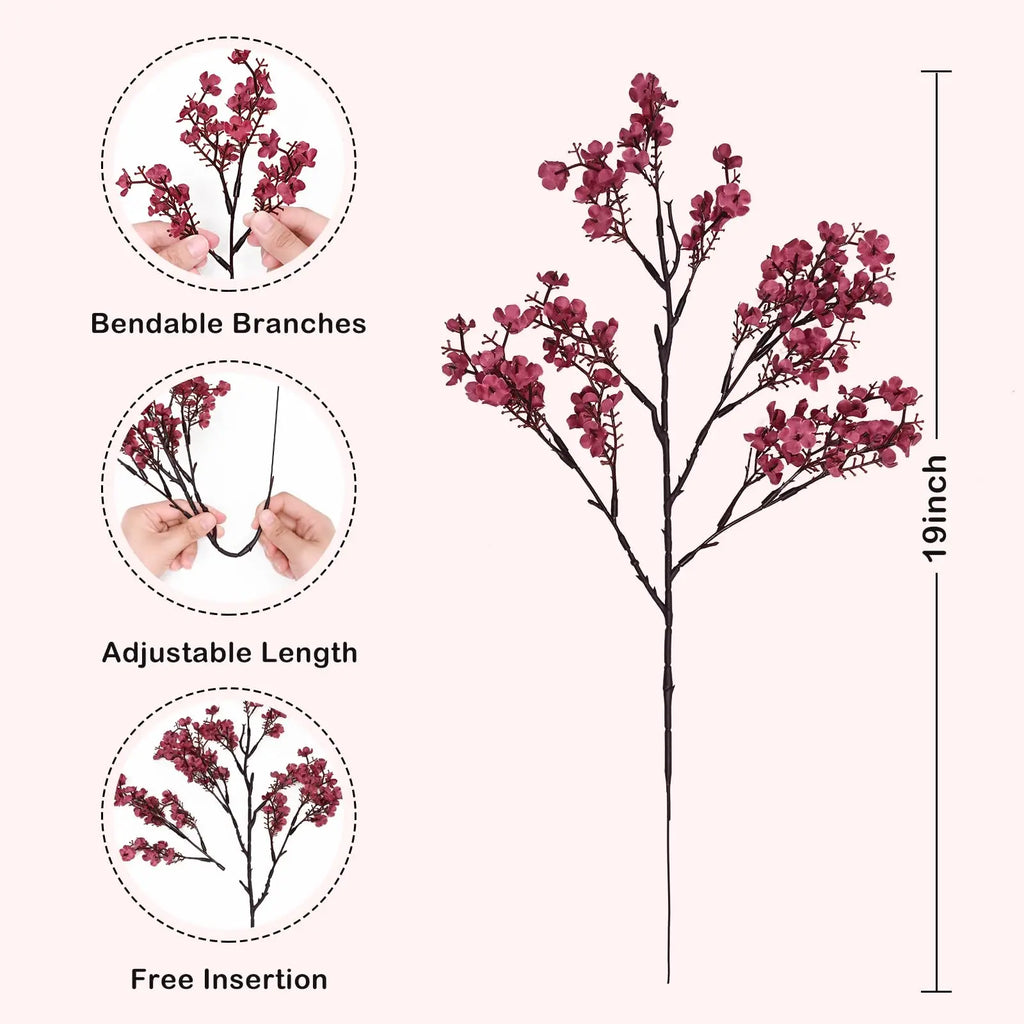 3/1Pcs Fall Babys Breath Artificial Flowers Fake Plants for Home Wedding Centerpiece Table Thanksgiving Party Autumn Decorations