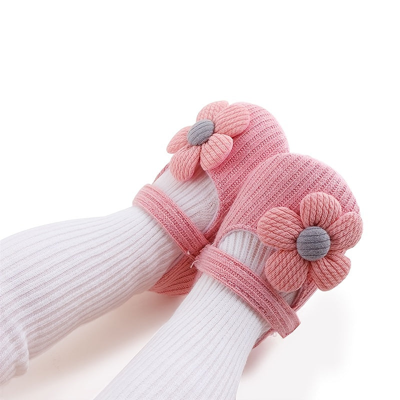 Baby Girls Cute Flower Princess Shoes, Soft Sole Lightweight Breathable Princess Flats, Toddler Shoes For Walking
