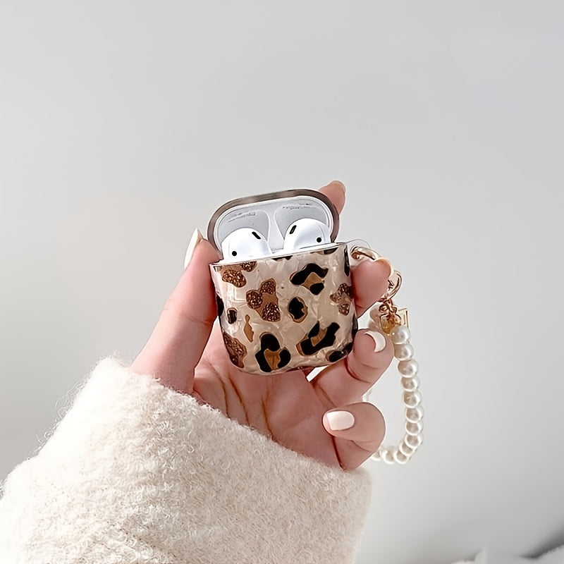 Stylish Leopard Print Earphone Sleeve with Hanging Chain - Perfect for Airpod1/2!