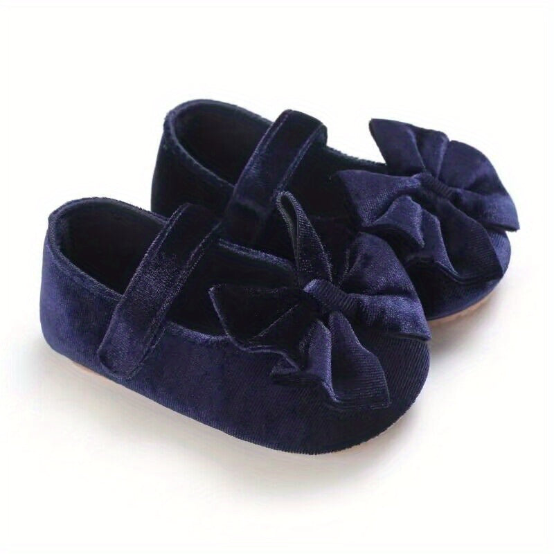 Baby Girls Mary Jane Flats With Bowknot First Walker Shoes Crib Shoes Princess Wedding Party Christmas Dress Shoes